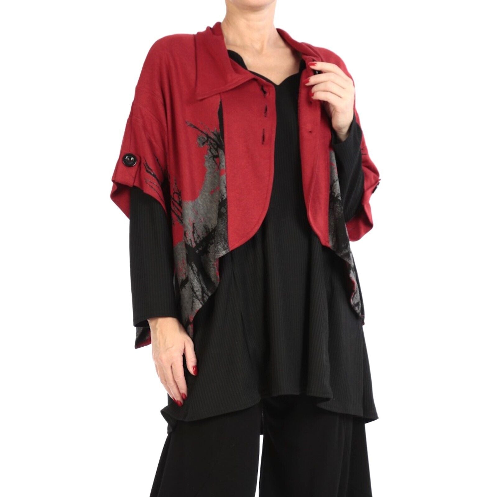 Cover UP-Femme - Damen Jacke - Stylisch warmes Material - 44 - 54 - Lagenlook