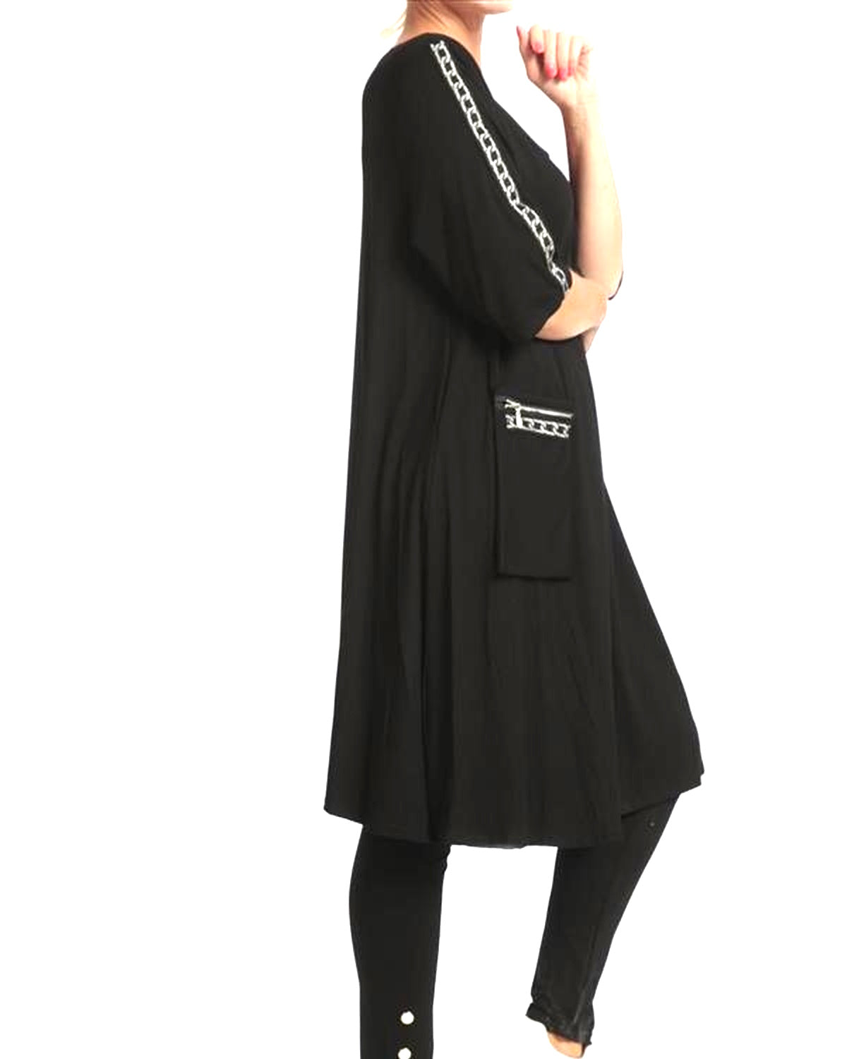 NAVEED Mode - Kleid Tunika - 2 Ausführungen - Silber Applikationen