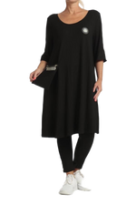 Lade das Bild in den Galerie-Viewer, NAVEED Mode - Kleid Tunika - 2 Ausführungen - Silber Applikationen
